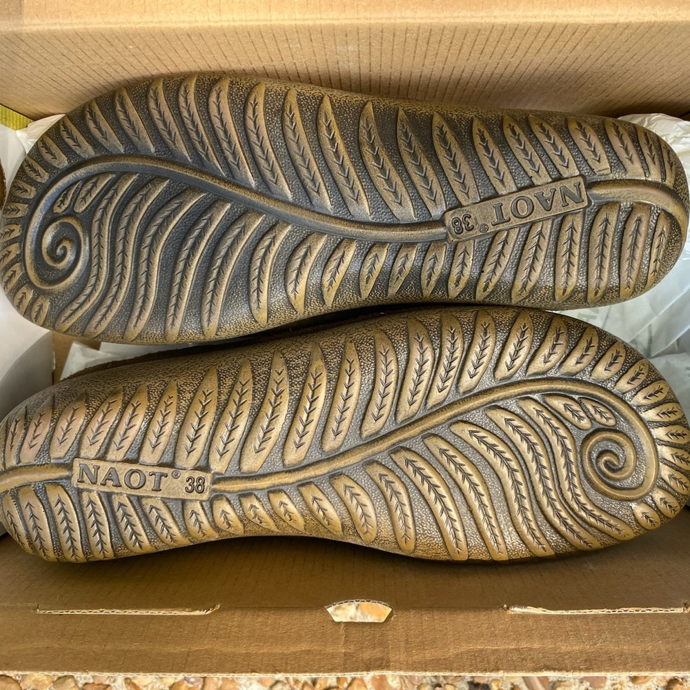 Brown Naot Leaf Pattern Sole Sneakers